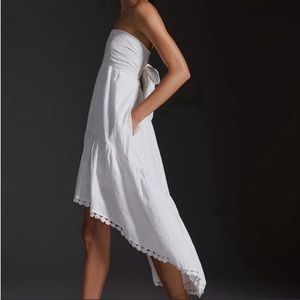 Anthropologie MAEVE HIGH-LOW STRAPLESS MIDI DRESS